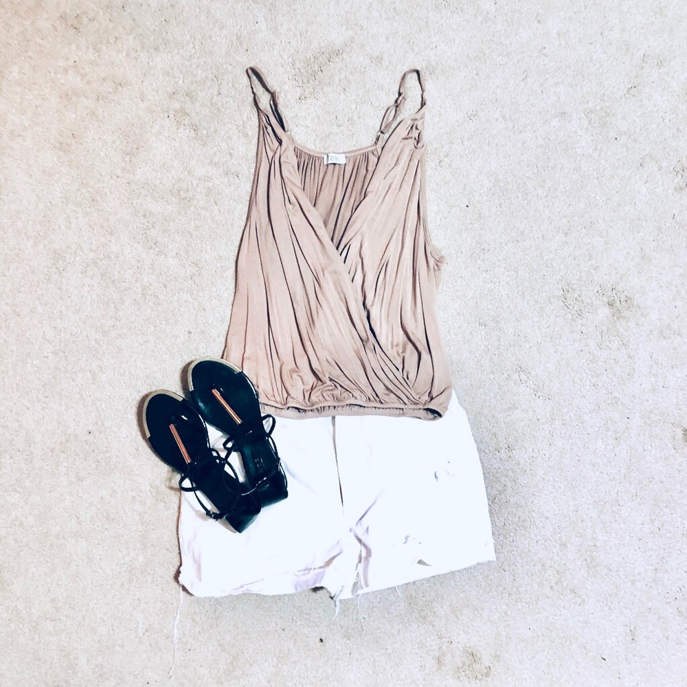 Beige Low Cut Top